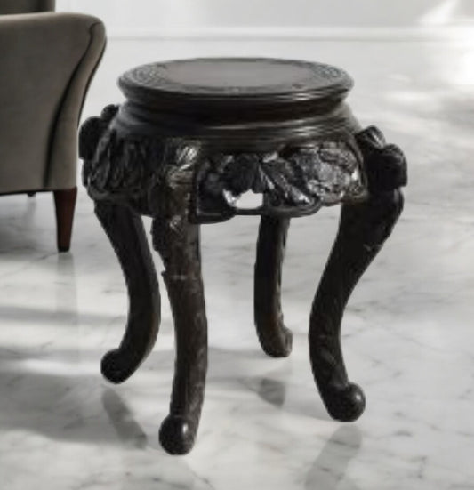 Vintage Caved Chinese Side Table