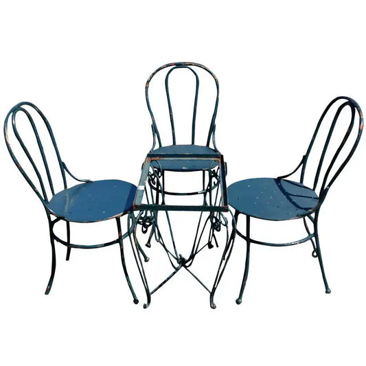 3 Piece Vintage Art Deco Metal Outdoor Patio Set (MR9728)