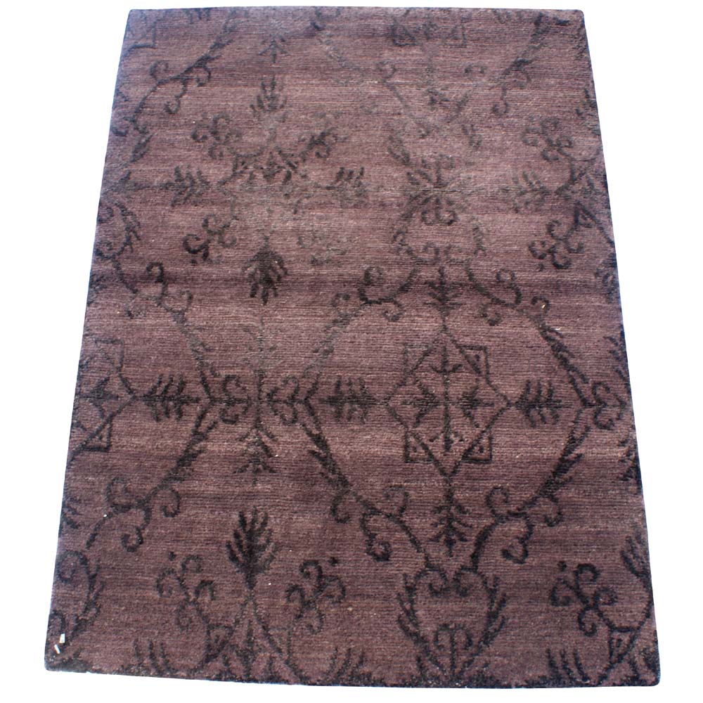 2ft x 3ft Dark Brown Rug with Pattern Detail