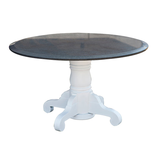 54″ Table Black Granite Wooden Base