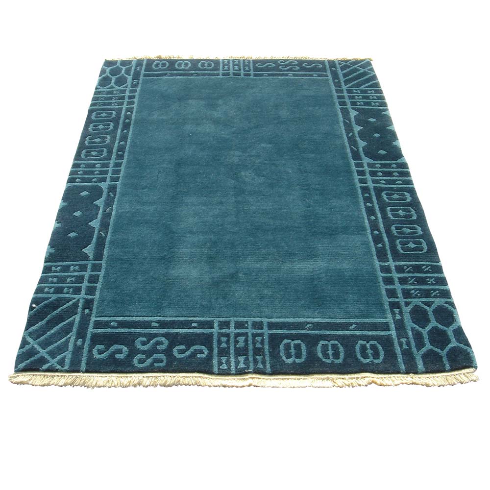 4ft x 5ft Modern Hand Woven Wool Nepal Rug