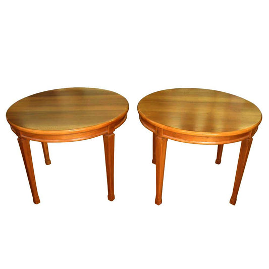 (2) Vintage Walnut Traditional Style Side End Tables