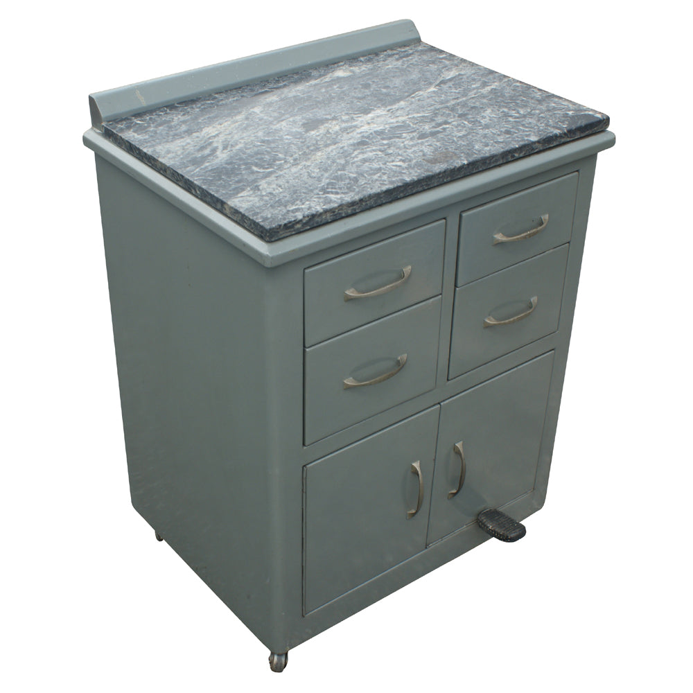 2ft Vintage Industrial Metal Marble Cabinet (MR9654)