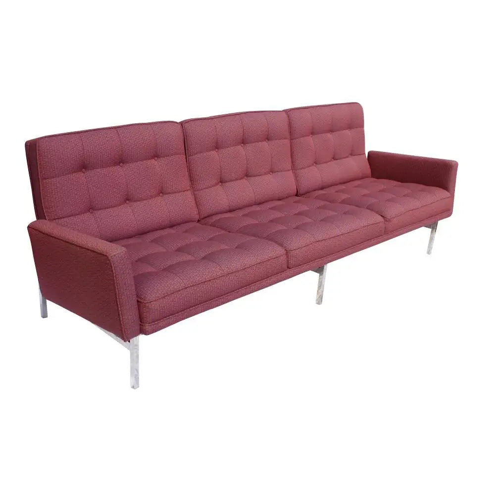 Florence Knoll Burgundy Sofa 3 Seater