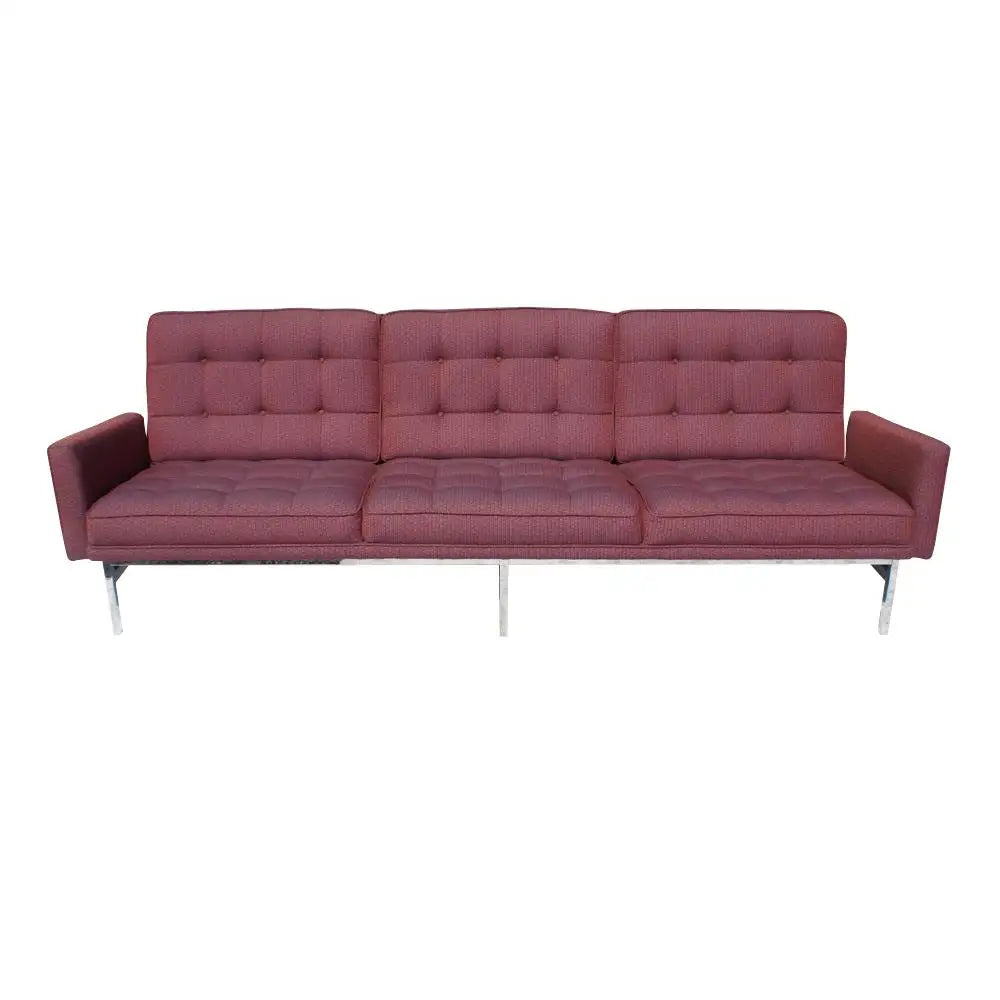 Florence Knoll Burgundy Sofa 3 Seater