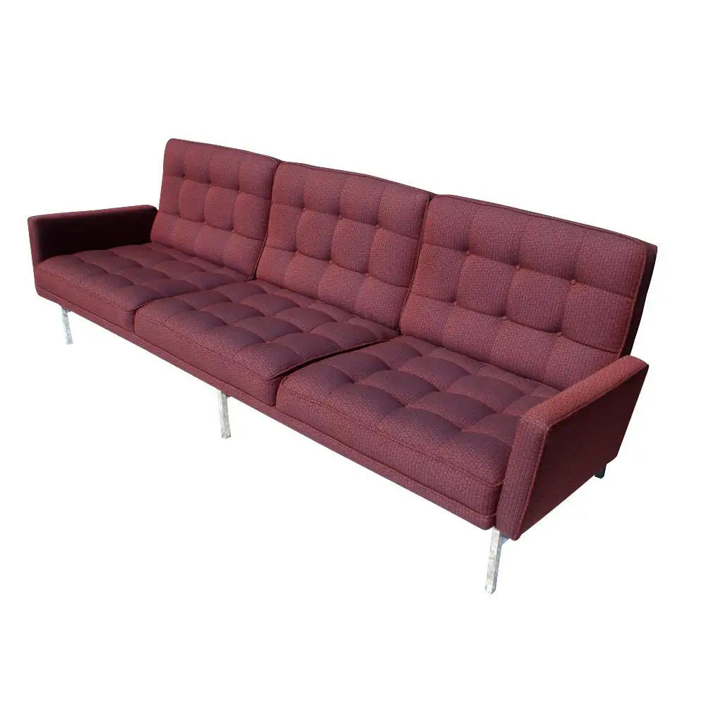 Florence Knoll Burgundy Sofa 3 Seater