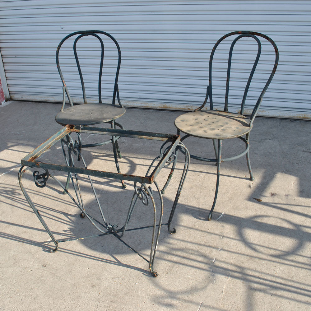 3 Piece Vintage Art Deco Metal Outdoor Patio Set (MR9728)