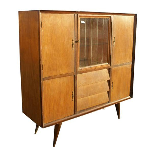 4.5 Ft Vintage Santa Lucia Y Palermo Italian Style Hutch Cabinet (MR6927)