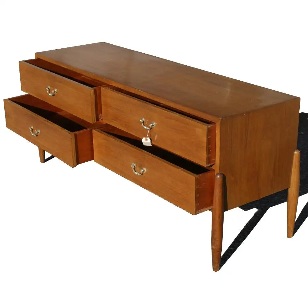 59″ Mid Century Modern Danish Walnut Cabinet Dresser (MR10418)