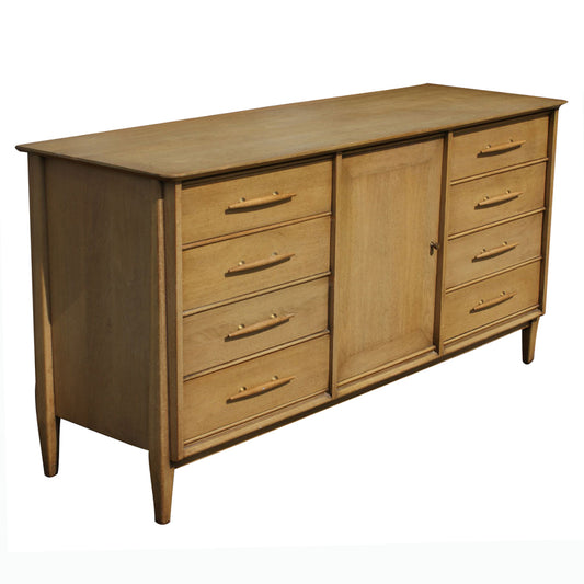 66″ Vintage Davis Cabinet Co Walnut Triple Dresser (MR10605)