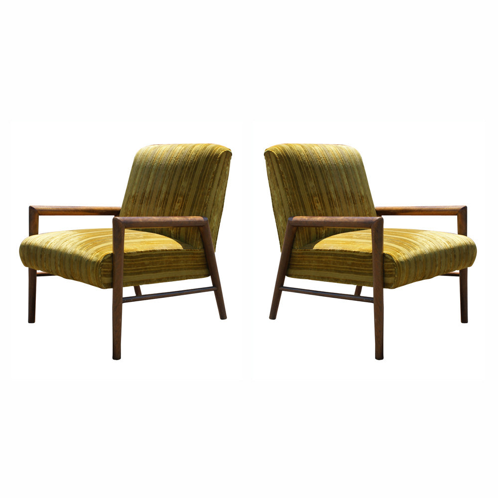 Pair TH Robsjohn Gibbings Arm Lounge Chairs