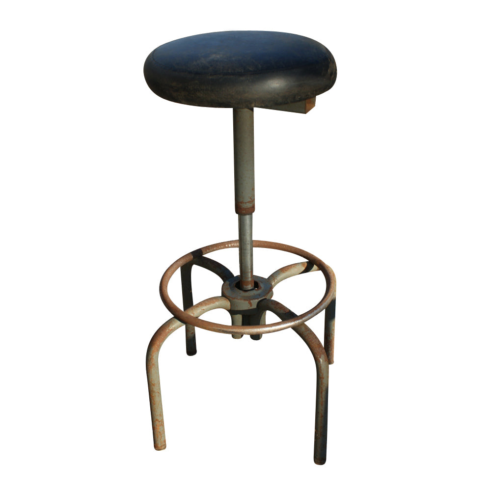 Vintage Industrial Age Ajusto Metal Stool