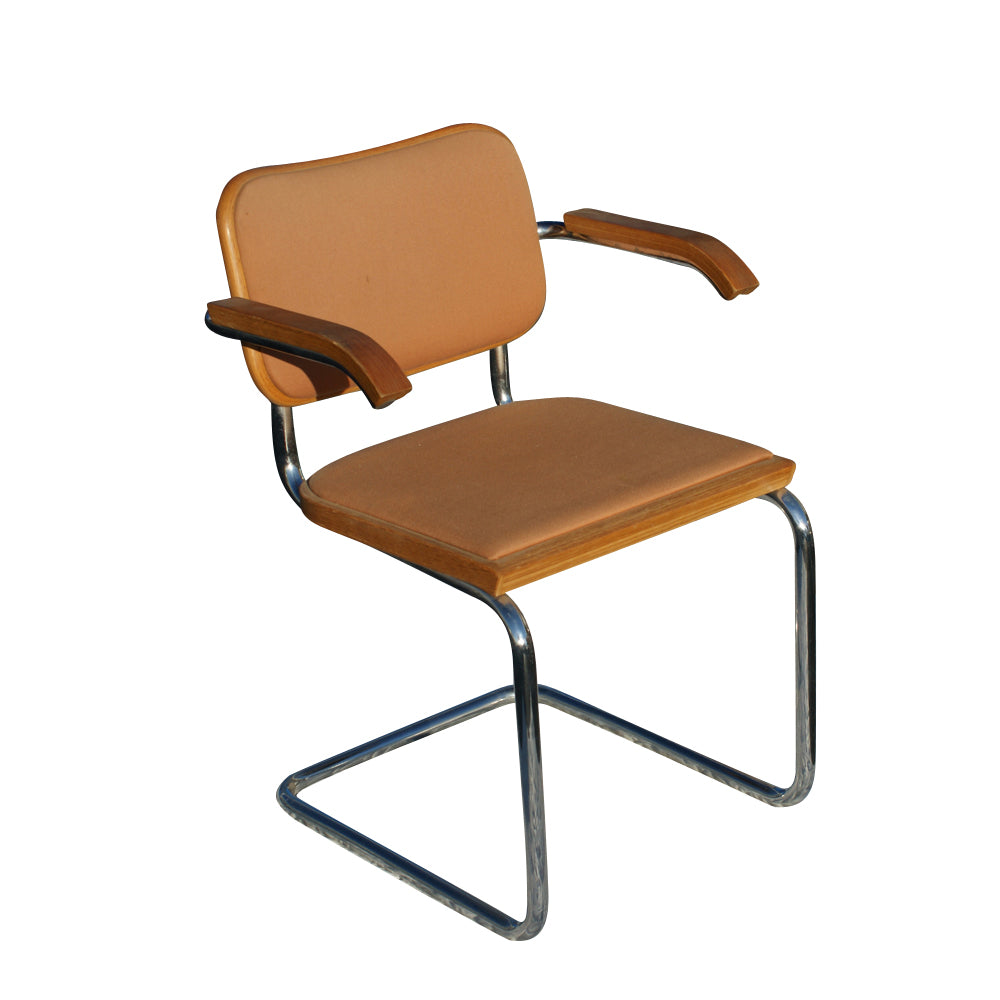 Brown in color Breuer Cesca Side Chair, crafted for comfort and durability, perfect for residential or commercial environments seeking a touch of vintage charm.
