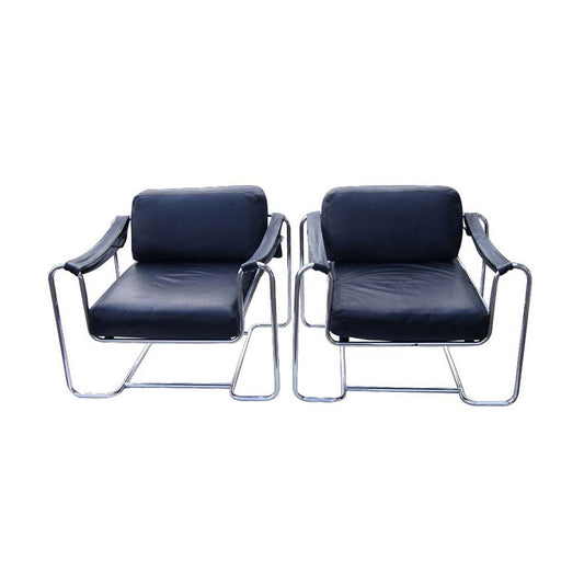 Pair of Vintage Stendig Kurt Thut New Bauhaus Lounge Chairs