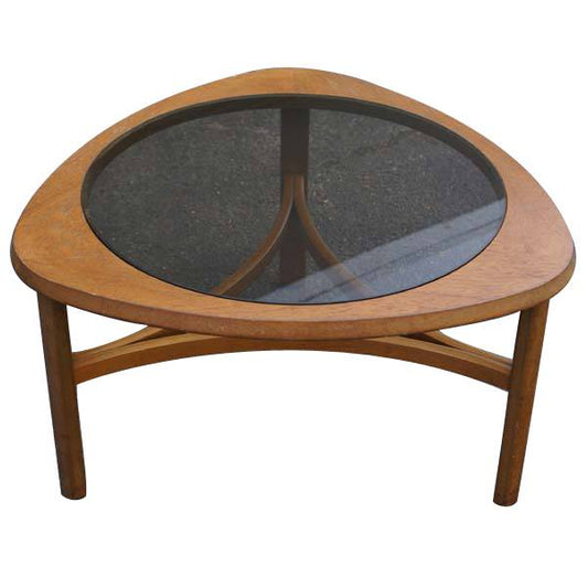 Mid Century Modern Coffee Side Table Teak Glass