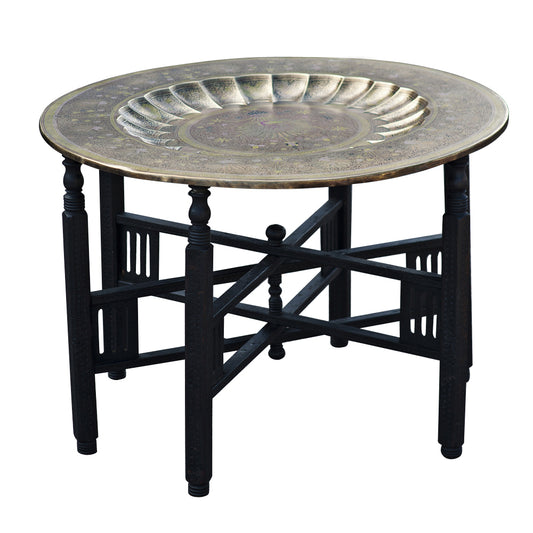 29.5″ Vintage Moroccan Tea Tray Table