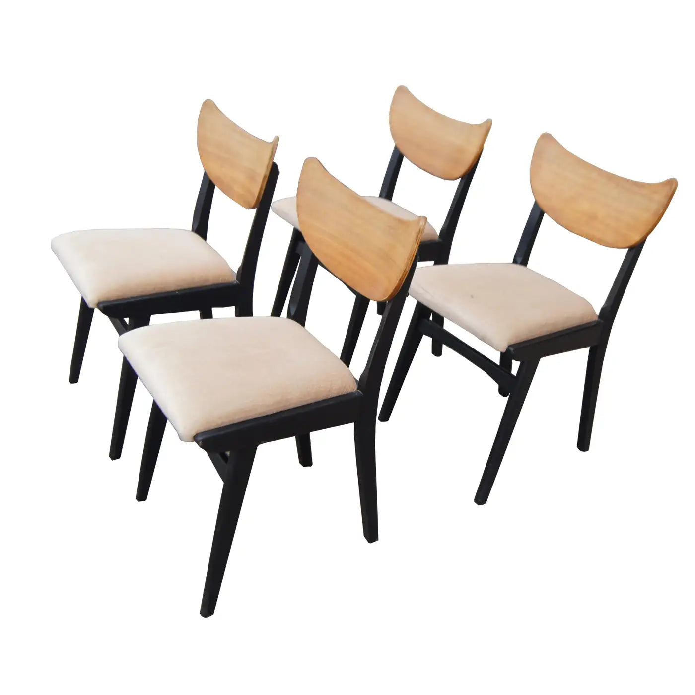 Set 4 Vintage Mid Century Danish Style Dining Chairs