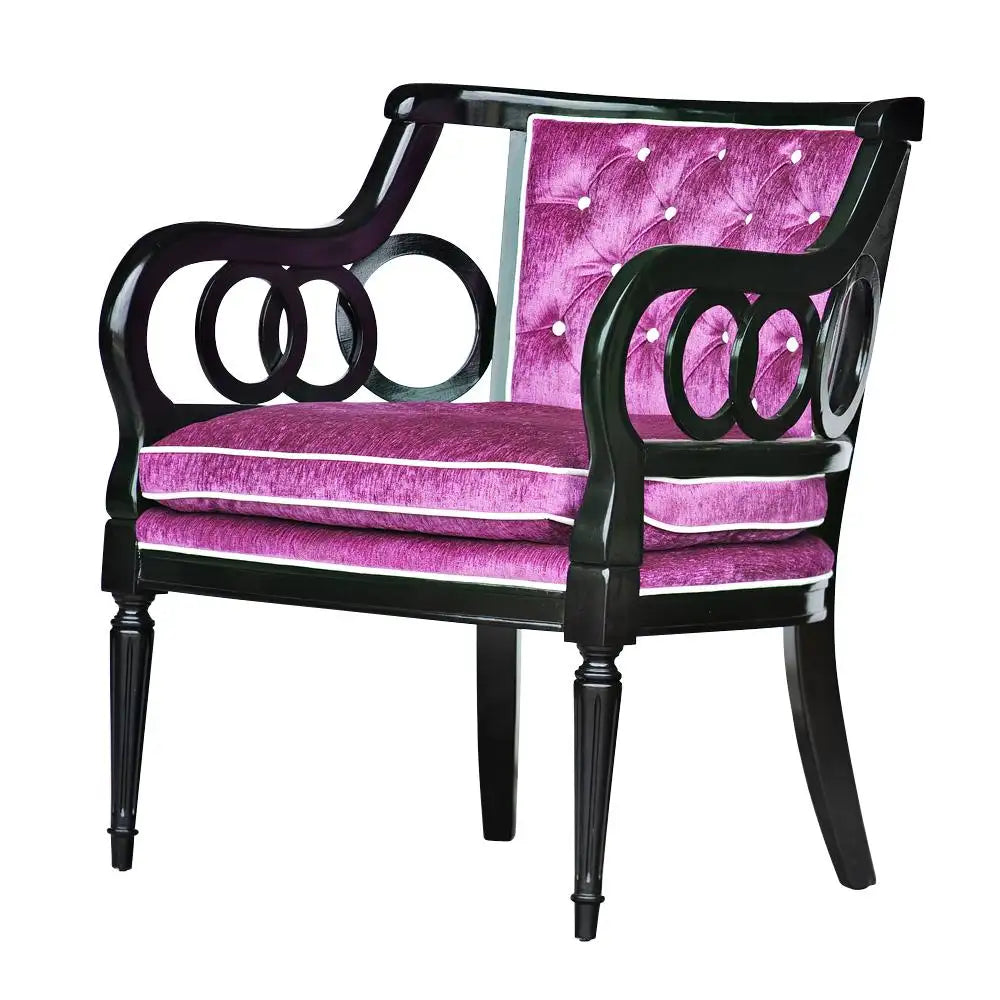 Hollywood Regency Purple Tufted Lounge Chair