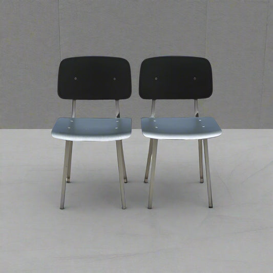 Vintage Mid Century Side Chairs in the manner of Jean Prouve