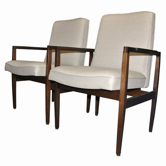 Vintage Mid Century Jens Risom Style Arm Chairs