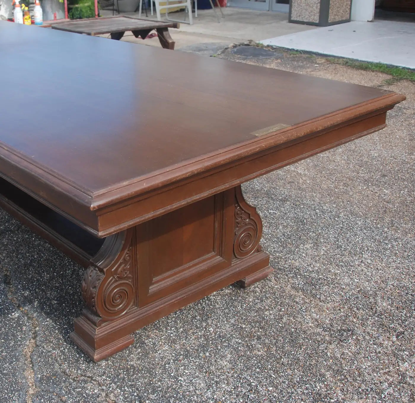 Antique 12 Ft. Roxana Petroleum Corporation Oak Conference Table