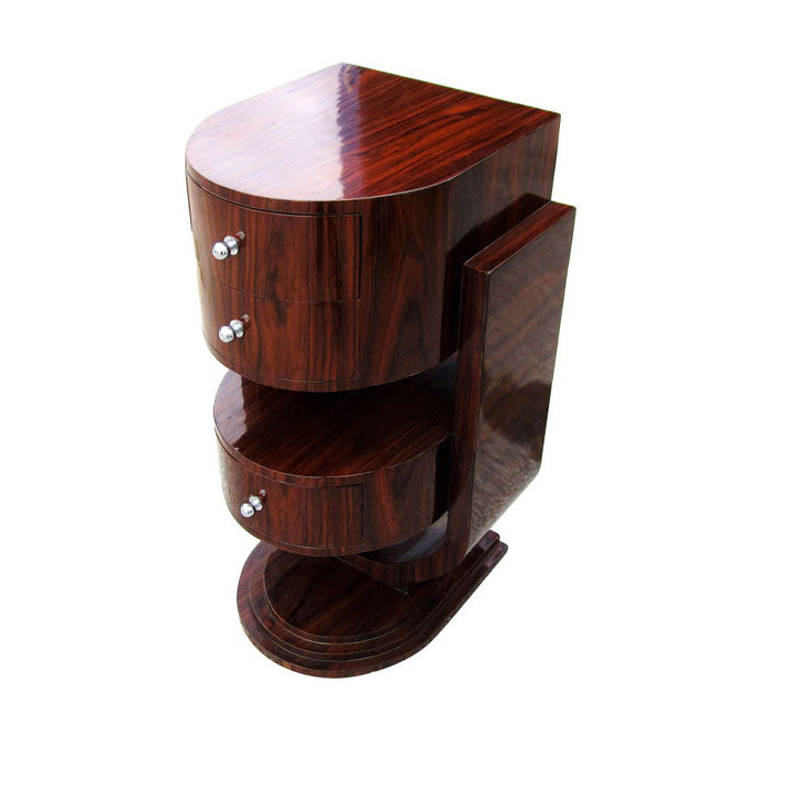 20″ Vintage Walnut Art Deco Style Nightstand