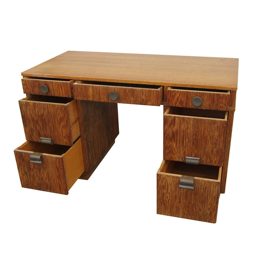 50″ Paul Frankl Combed Wood Desk for Brown Saltman