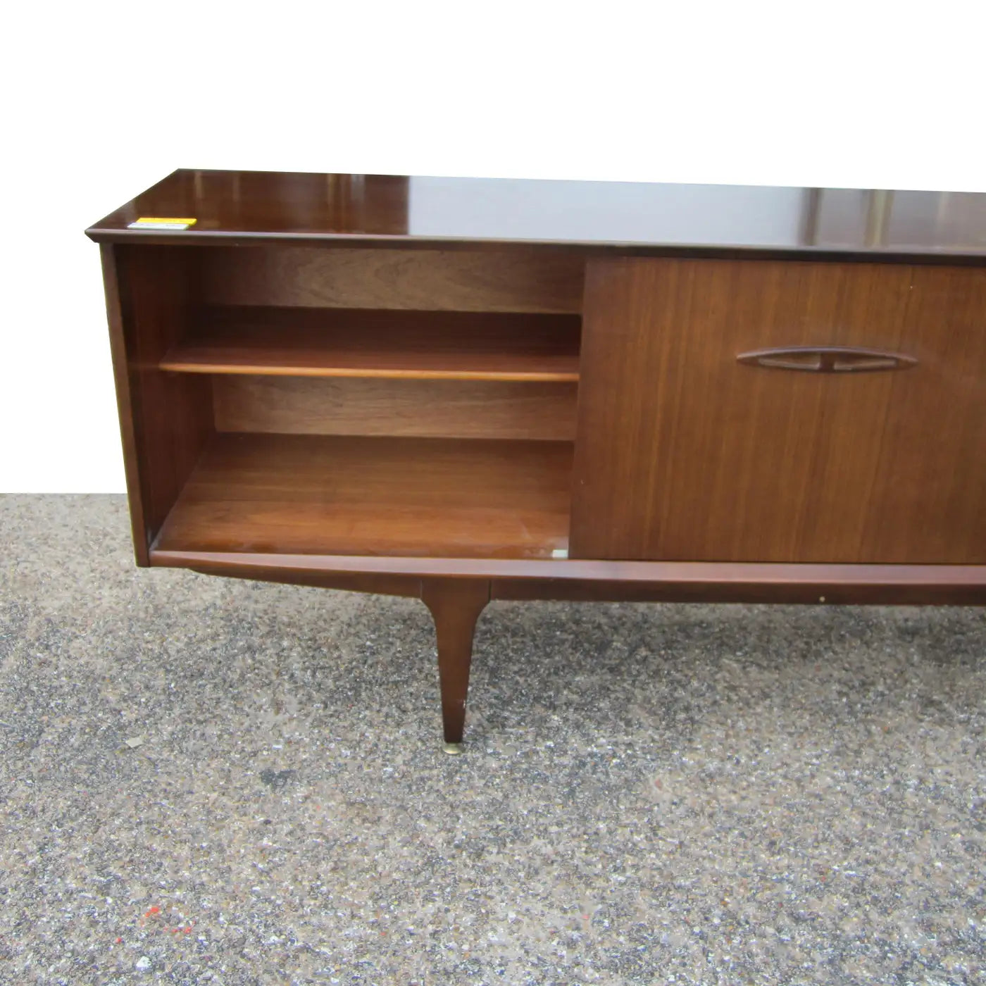 Vintage Mahogany Danish Credenza w/Sliding Doors and Three Drawers