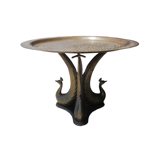 Exceptional Vintage Bronze Sculptural Peacock Table