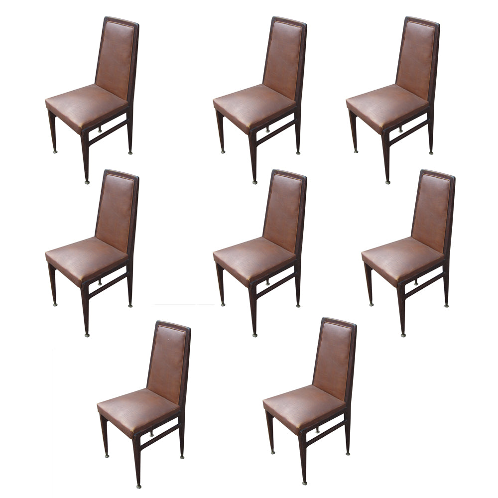 Set of Eight Vintage Italian Highback Chairs