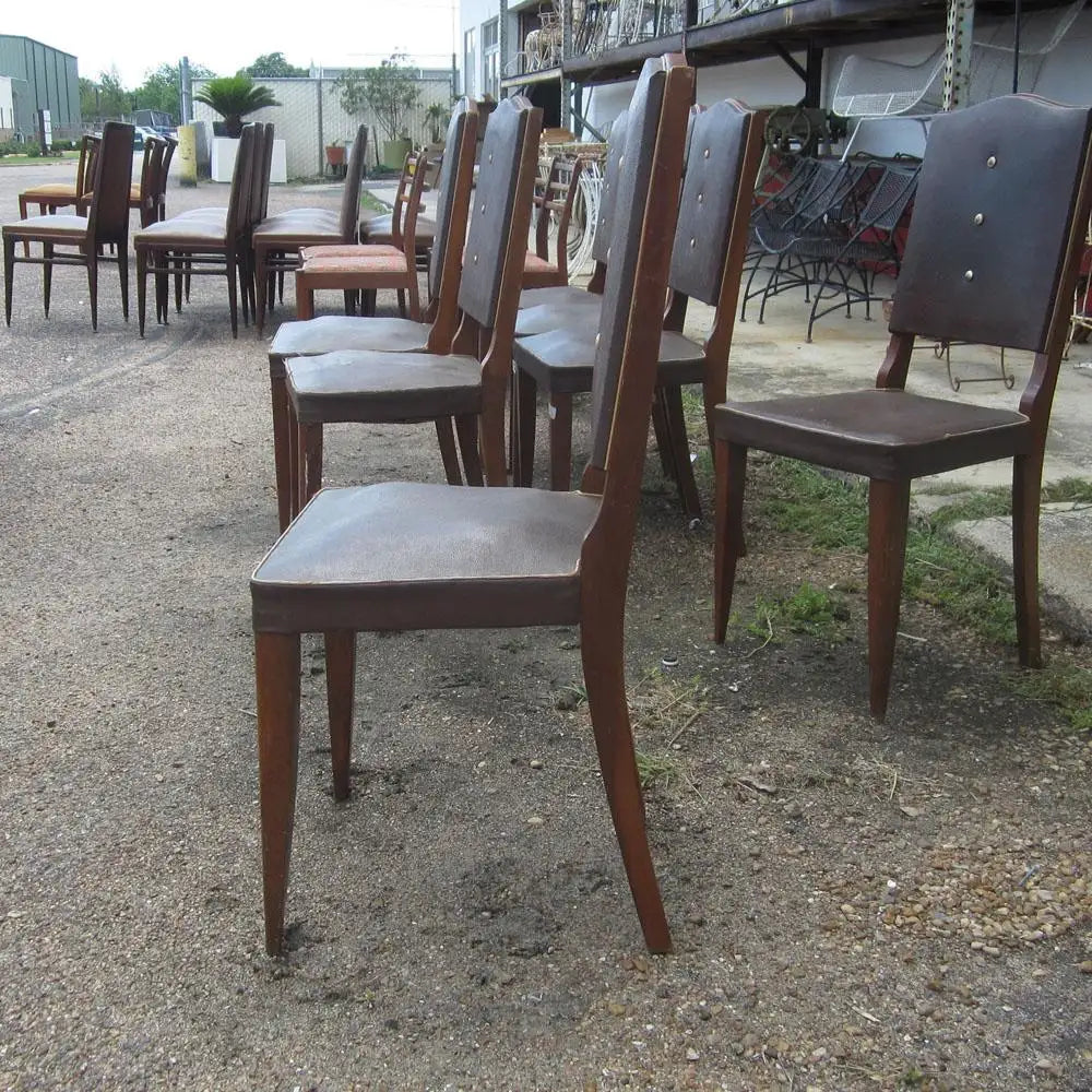 Set of Eight Vintage Italian Highback Dining Chairs