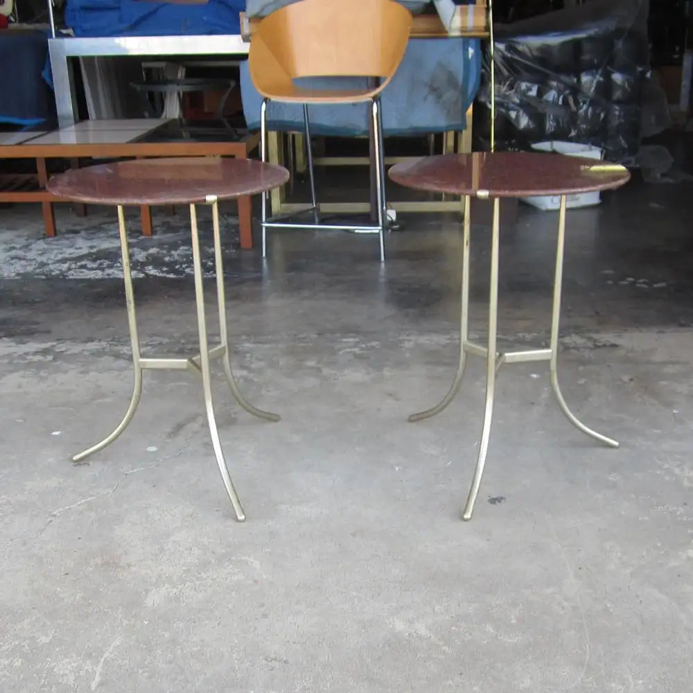 Pair of Granite Cedric Hartman Side Tables