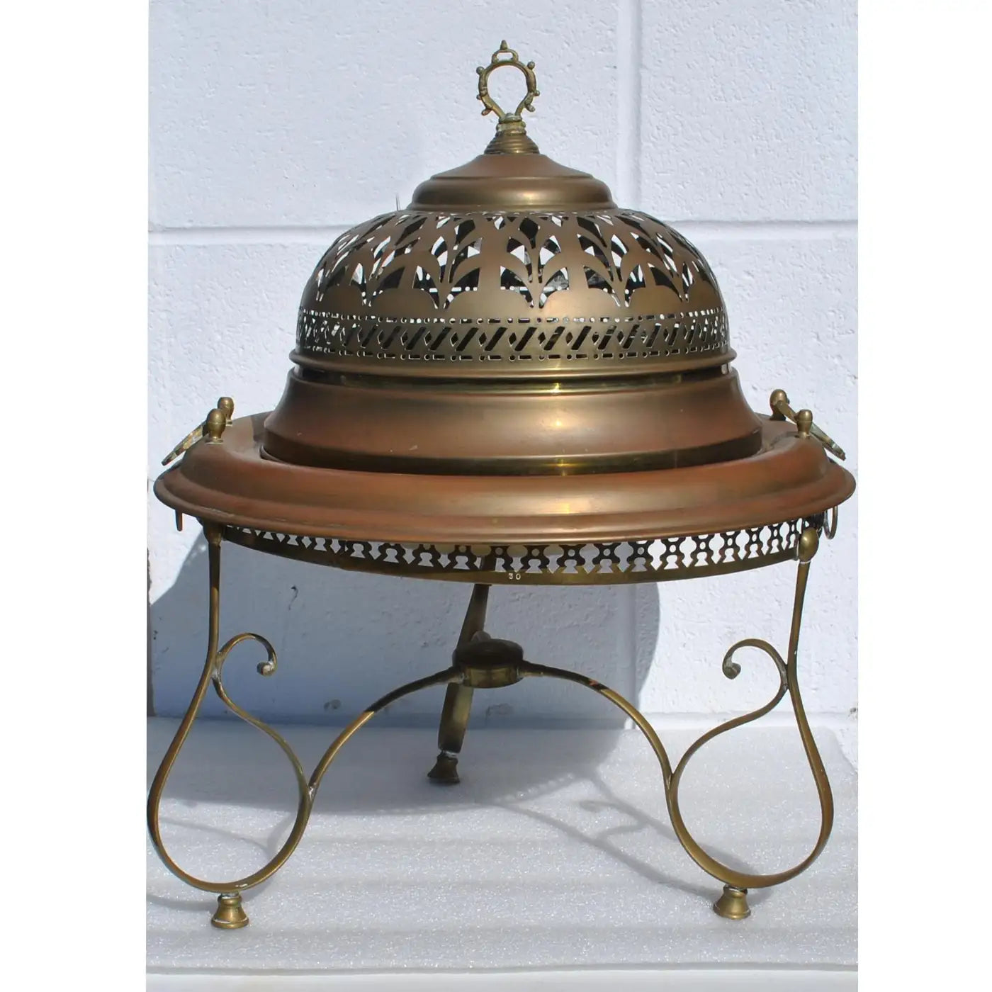 Vintage Turkish Brass Brazier with Sword Skewers