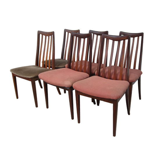 36″ Vintage Mid Century Rosewood Slat Back Chairs