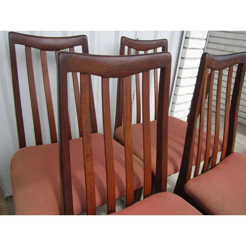 36″ Vintage Mid Century Rosewood Slat Back Chairs