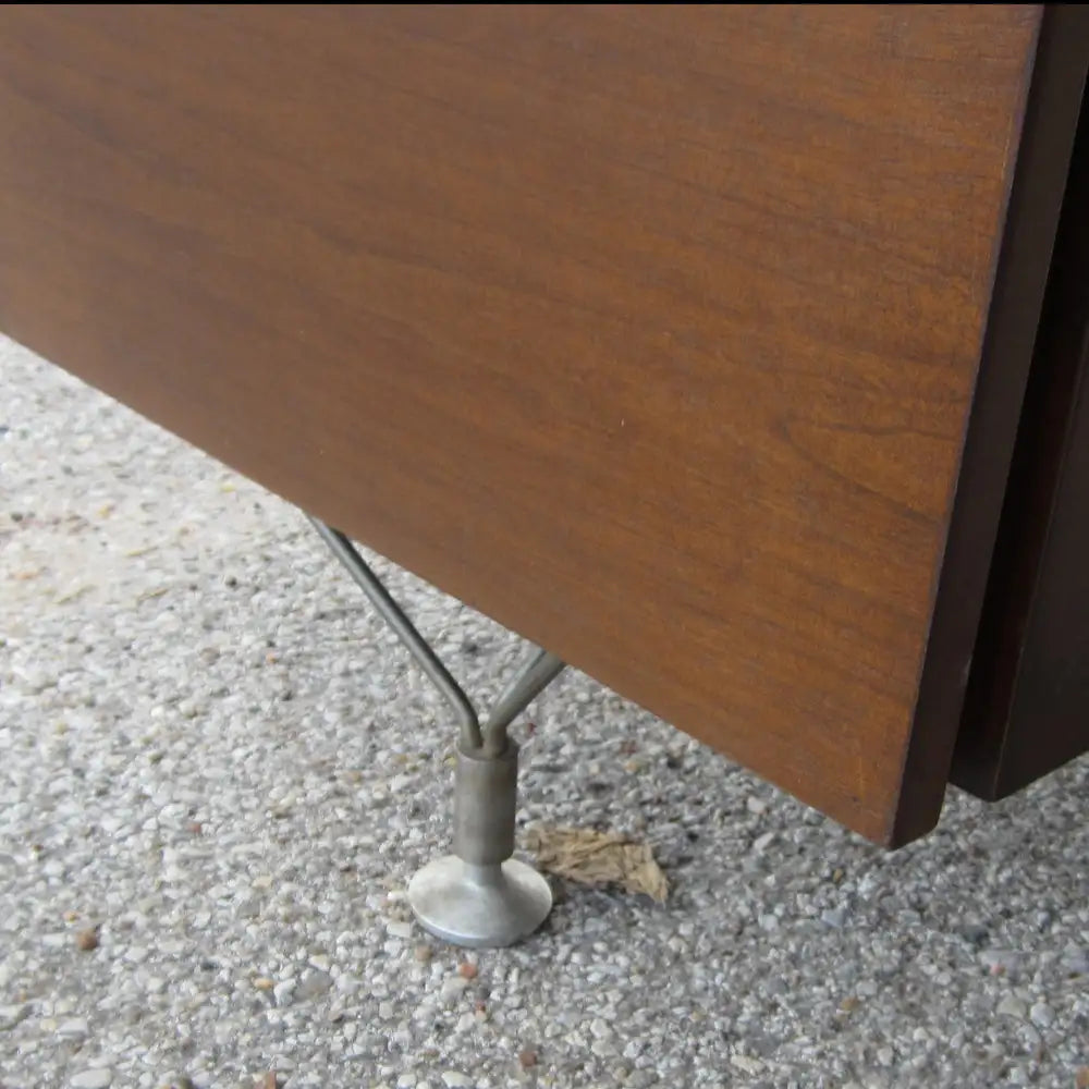 Vintage Walnut Single Pedestal Desk by Stow Davis