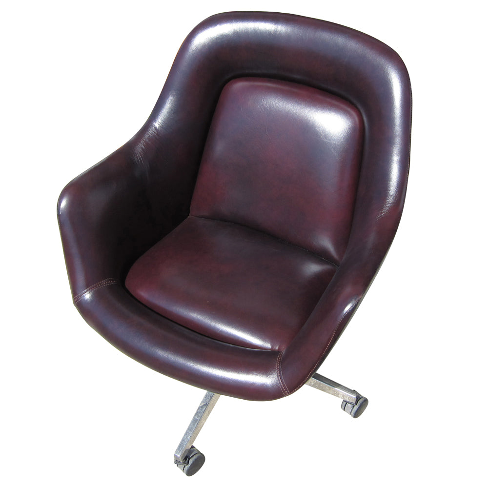 Oxblood Drape Max Pearson Leather Executive Chair, designed for professionals seeking comfort and style, suitable for corporate settings, home offices, and conference rooms.