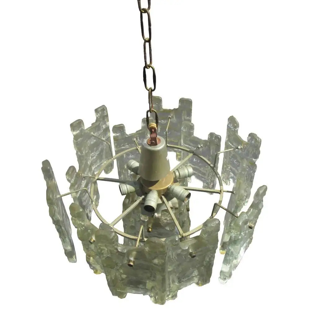 18.5″ Vintage “H” Shape Murano Glass Mazzego Chandelier by Carlo Nason (MR14572)