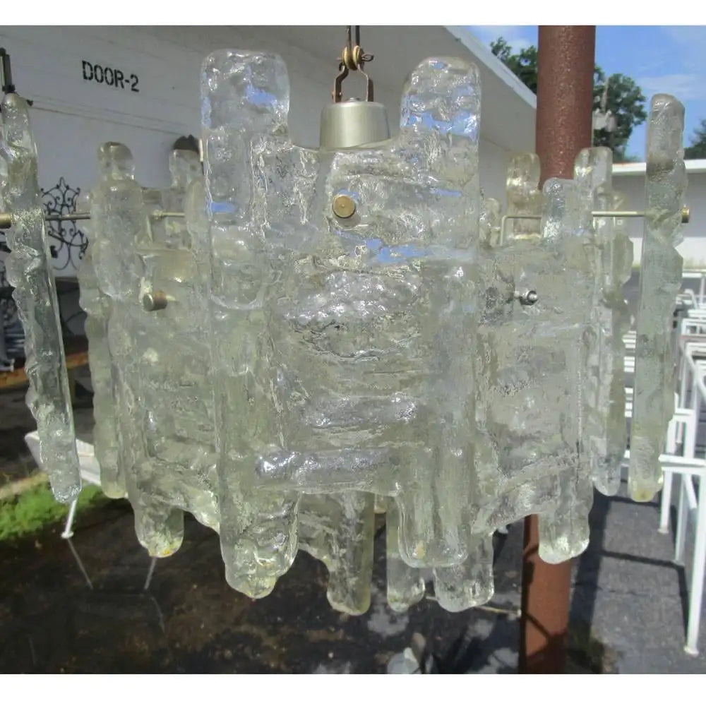 18.5″ Vintage “H” Shape Murano Glass Mazzego Chandelier by Carlo Nason (MR14572)