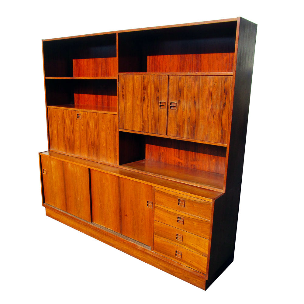 Vintage rosewood Wall unit bookcase cabinet (MR14769)