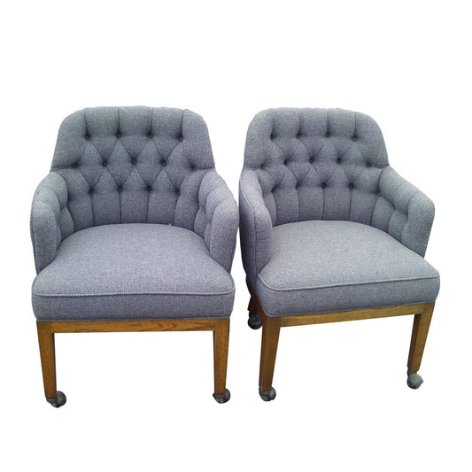 Novikoff Tufted Desk Chair on Casters – Two Available