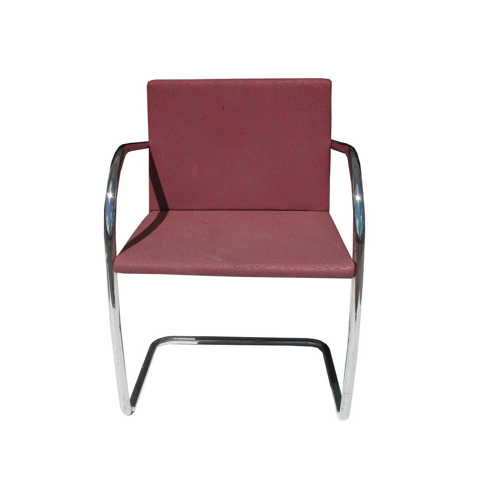 Burgundy Knoll Mies Van der Rohe Brno Chair, suitable for both residential and commercial use.