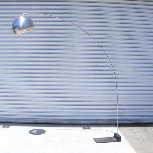 Mid-Century 70s Chrome Italian Style Arc Floor Lamp (MR15159)