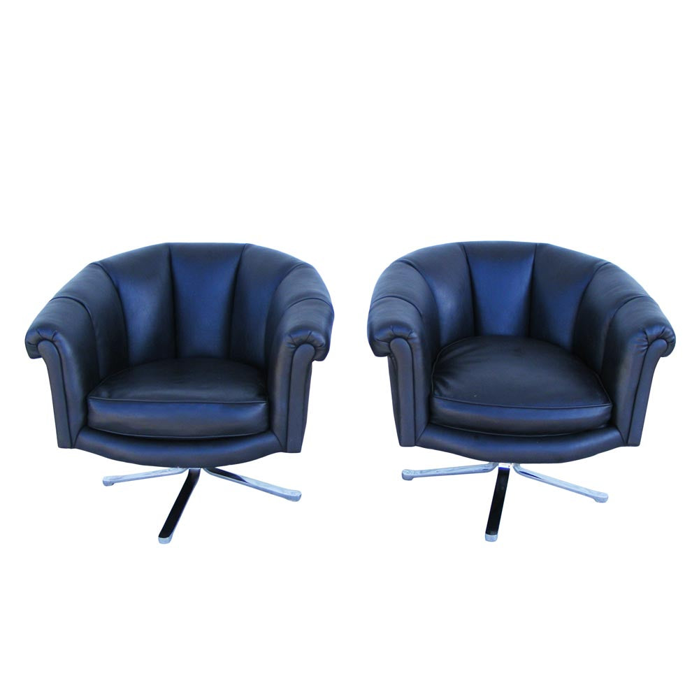 Pair of Vintage Mid Century Nicos Zographos Lounge Chairs