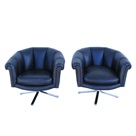 Pair of Vintage Mid Century Nicos Zographos Lounge Chairs