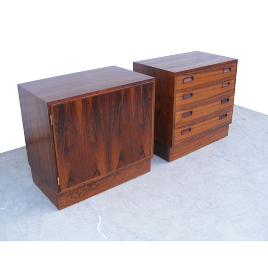 Pair of Danish Vintage Mid Century Poul Hundevad Rosewood Nightstands (MR15233)