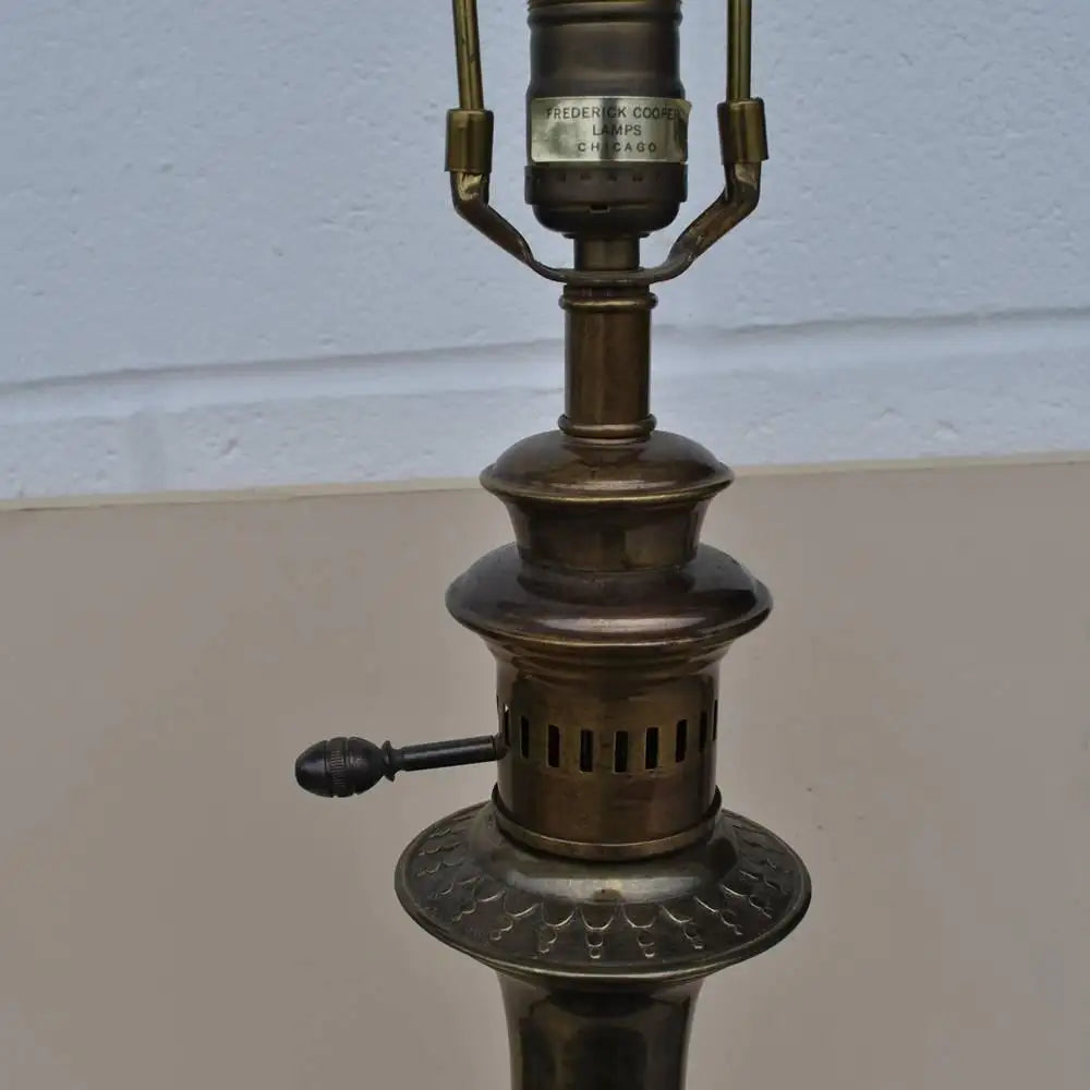 A Vintage Pair of Aged Brass Lamps by Frederick Cooper (MR15309)