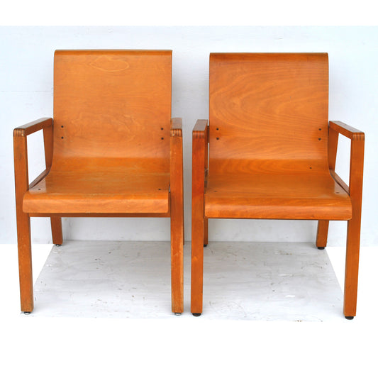 Vintage Pair Hallway 403 Chairs by Alvar Aalto