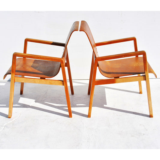 Vintage Pair Hallway 403 Chairs by Alvar Aalto