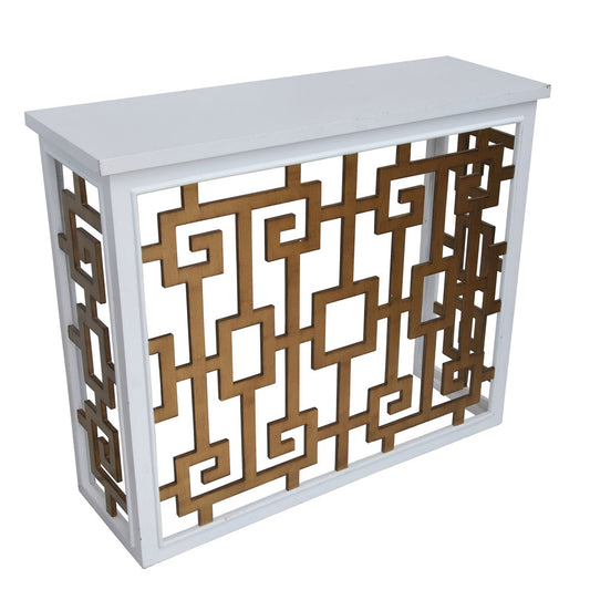 Modern 35.5″ wide Entry Side Greek Key Console